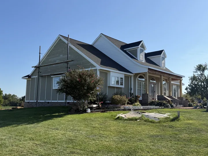 James Hardie board-and-batten siding and horizontal lap siding on the remodeled home